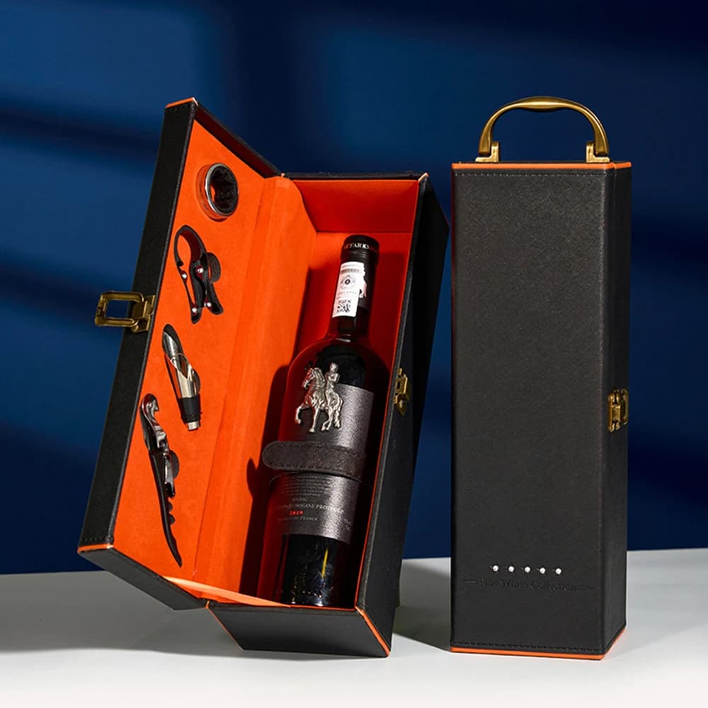 Przenośny zestaw prezentowy na wino z akcesoriami 🍷
