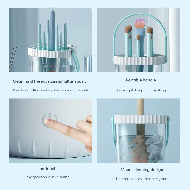 Elektryczny automatyczny czyścik pędzli z szybkim suszeniem 💨